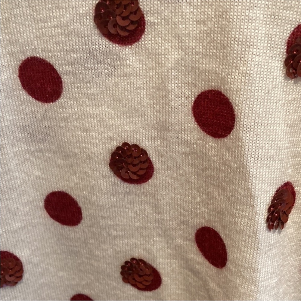 J. Crew Cream Jackie Sweater Set with Red Sequin Accents - Picture 3 of 8